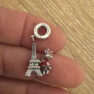 Disney Silver and Red Minnie Mouse Eiffel Tower Dangle Charm